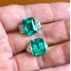 Ruif Jewelry Customized PT950 7.065ct Lab Grown Emerald Ring With DEF Lab Grown Diamond Band Jewelry for Women