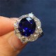 Ruif Jewelry Custom Design PT950 Ring for Women 7.98ct Lab Grown Sapphire And DEF CVD Diamond Jewelry