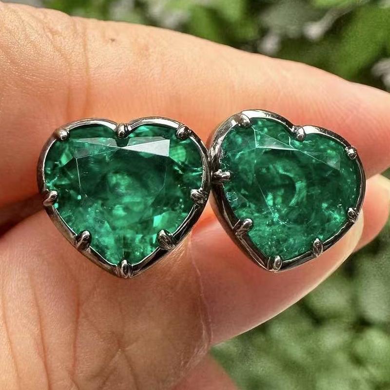 Ruif Jewelry Customized 14k yellow Gold 8ct Lab Grown Emerald Earrings for Women Party Gift