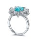 Ruif Jewelry Classic Design S925 Silver 3.175ct Lab Paraiba Ring Wedding Bands