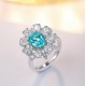 Ruif Jewelry Classic Design S925 Silver 3.175ct Lab Paraiba Ring Wedding Bands