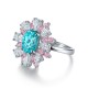 Ruif Jewelry Classic Design S925 Silver 3.175ct Lab Paraiba Ring Wedding Bands Gems Jewelry