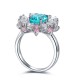 Ruif Jewelry Classic Design S925 Silver 3.175ct Lab Paraiba Ring Wedding Bands Gems Jewelry