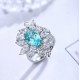 Ruif Jewelry Classic Design S925 Silver 5.33ct Lab Paraiba Ring Wedding Bands