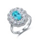 Ruif Jewelry Classic Design S925 Silver 2.864ct Lab Paraiba Ring Wedding Bands