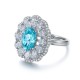 Ruif Jewelry Classic Design S925 Silver 2.864ct Lab Paraiba Ring Wedding Bands