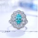 Ruif Jewelry Classic Design S925 Silver 2.864ct Lab Paraiba Ring Wedding Bands