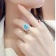 Ruif Jewelry Classic Design S925 Silver 2.864ct Lab Paraiba Ring Wedding Bands