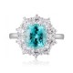 Ruif Jewelry Classic Design S925 Silver 4.62ct Lab Paraiba Ring Wedding Bands