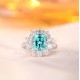 Ruif Jewelry Classic Design S925 Silver 4.62ct Lab Paraiba Ring Wedding Bands