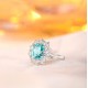 Ruif Jewelry Classic Design S925 Silver 4.62ct Lab Paraiba Ring Wedding Bands