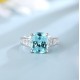 Ruif Jewelry Classic Design S925 Silver 6.75ct Lab Paraiba Ring Wedding Bands