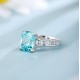 Ruif Jewelry Classic Design S925 Silver 6.75ct Lab Paraiba Ring Wedding Bands