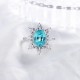 Ruif Jewelry Classic Design S925 Silver Oval Shape 3.8ct Lab Paraiba Ring Wedding Bands 