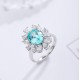 Ruif Jewelry Classic Design S925 Silver 4.364ct Lab Paraiba Ring Wedding Bands