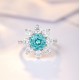 Ruif Jewelry Classic Design S925 Silver 3.8ct Lab Paraiba Ring Wedding Bands