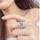 Ruif Jewelry Classic Design S925 Silver 3.8ct Lab Paraiba Ring Wedding Bands