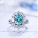 Ruif Jewelry Classic Design S925 Silver 4.32ct Lab Paraiba Ring Wedding Bands