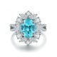 Ruif Jewelry Classic Design S925 Silver 4.32ct Lab Paraiba Ring Wedding Bands