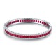 Ruif Jewelry Classic Design S925 Silver Synthetic Emerald  Lab Sapphire/Ruby Bracelet Princess Cut Gemstone Jewelry