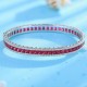 Ruif Jewelry Classic Design S925 Silver Synthetic Emerald  Lab Sapphire/Ruby Bracelet Princess Cut Gemstone Jewelry