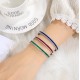 Ruif Jewelry Classic Design S925 Silver Synthetic Emerald  Lab Sapphire/Ruby Bracelet Princess Cut Gemstone Jewelry