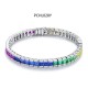 Ruif Jewelry Classic Design S925 Silver 8.57ct Lab Grown Sapphire Bracelet Rainbow Bracelet Trapezoid Shape Gemstone Jewelry