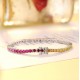 Ruif Jewelry Classic Design S925 Silver 10.2ct Lab Grown Sapphire Bracelet Rainbow Color Round Shape Gemstone Jewelry