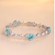 Ruif Jewelry Classic Design S925 Silver  16.72ct Lab Grown Paraiba Sapphire Bracelet Gemstone Jewelry