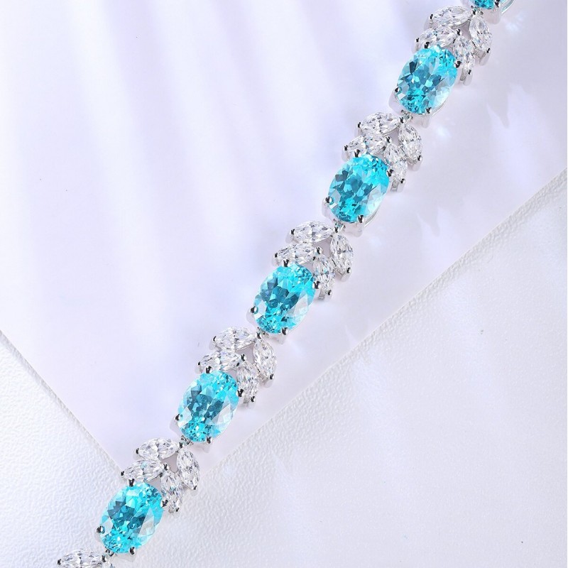 Ruif Jewelry Classic Design S925 Silver 14.603ct Lab Grown Sapphire/Ruby/Paraiba Bracelet Gemstone Jewelry