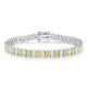 Ruif Jewelry Classic Design S925 Silver 18.62ct Pink/Yellow Color Simulated Diamond Bracelet Wedding Bands