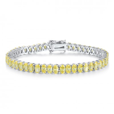 Ruif Jewelry Classic Design S925 Silver 18.62ct Yellow/White Color Simulated Diamond Bracelet Wedding Bands