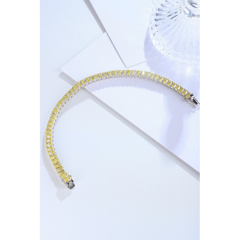 Ruif Jewelry Classic Design S925 Silver 18.62ct Yellow/White Color Simulated Diamond Bracelet Wedding Bands