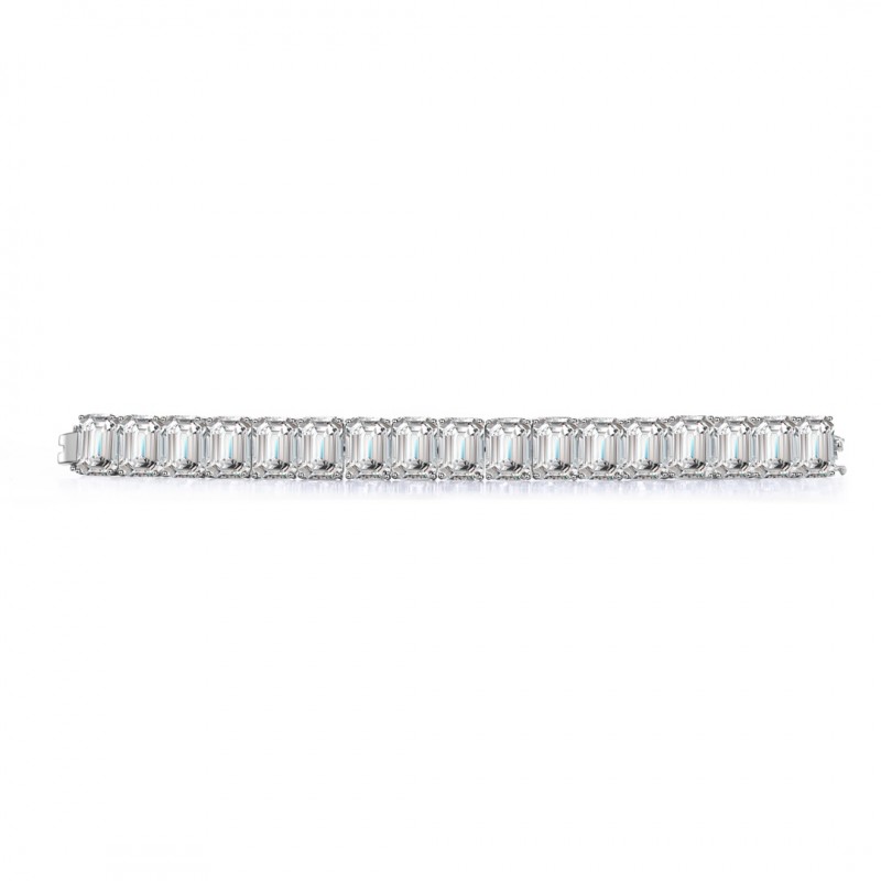 Ruif Jewelry Classic Design S925 Silver 5ctx17pcs White Color Simulated Diamond Bracelet Wedding Bands