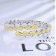 Ruif Jewelry Classic Design S925 Silver 31.6ct Yellow/White Color Simulated Diamond Cubic Zircon Bracelet Wedding Bands