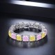 Ruif Jewelry Classic Design S925 Silver 2ctx16pcs Princess Cut Pink/Yellow Color Simulated Diamond Bracelet Wedding Bands