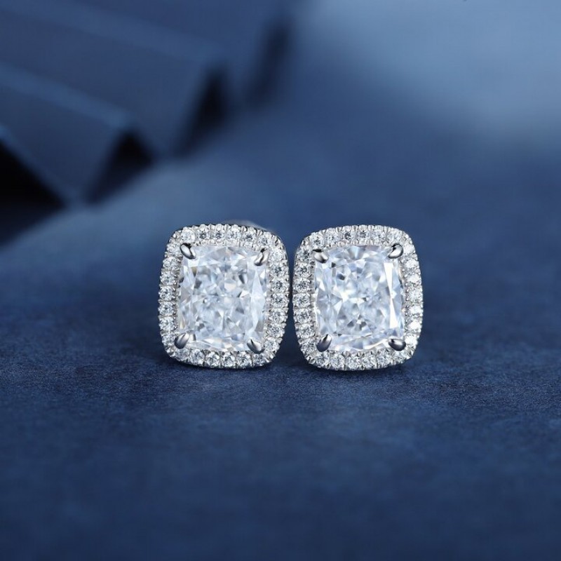 Ruif Jewelry Classic Design S925 Silver 2ctx2pcs Yellow/White Color Simulated Diamond Earrings Cubic Zircon Earrings Gemstone Jewelry