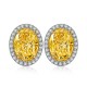 Ruif Jewelry Classic Design S925 Silver 1.0ctx2pcs Yellow/White Color Simulated Diamond Earrings Cubic Zircon Jewelry