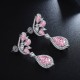 Ruif Jewelry Classic Design S925 Silver 3.0ctx2pcs Pink Color Simulated Diamond Earrings Cubic Zircon Earrings Gemstone Jewelry