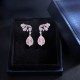 Ruif Jewelry Classic Design S925 Silver 3.0ctx2pcs Pink Color Simulated Diamond Earrings Cubic Zircon Earrings Gemstone Jewelry