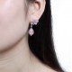 Ruif Jewelry Classic Design S925 Silver 3.0ctx2pcs Pink Color Simulated Diamond Earrings Cubic Zircon Earrings Gemstone Jewelry