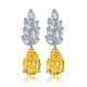 Ruif Jewelry Classic Design S925 Silver 3.0ctx2pcs Yellow Color Simulated Diamond Earrings Gemstone Jewelry