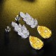 Ruif Jewelry Classic Design S925 Silver 3.0ctx2pcs Yellow Color Simulated Diamond Earrings Gemstone Jewelry