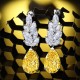 Ruif Jewelry Classic Design S925 Silver 3.0ctx2pcs Yellow Color Simulated Diamond Earrings Gemstone Jewelry