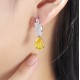 Ruif Jewelry Classic Design S925 Silver 3.0ctx2pcs Yellow Color Simulated Diamond Earrings Gemstone Jewelry