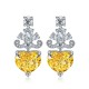 Ruif Jewelry Classic Design S925 Silver 3.0ctx2pcs Yellow Color Simulated Diamond Earrings Cubic Zircon Earrings Gemstone Jewelry