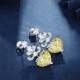 Ruif Jewelry Classic Design S925 Silver 3.0ctx2pcs Yellow Color Simulated Diamond Earrings Cubic Zircon Earrings Gemstone Jewelry