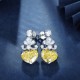 Ruif Jewelry Classic Design S925 Silver 3.0ctx2pcs Yellow Color Simulated Diamond Earrings Cubic Zircon Earrings Gemstone Jewelry