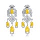 Ruif Jewelry Classic Design S925 Silver 19ct Yellow Color Simulated Diamond Earrings Cubic Zircon Earrings Gemstone Jewelry