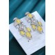 Ruif Jewelry Classic Design S925 Silver 19ct Yellow Color Simulated Diamond Earrings Cubic Zircon Earrings Gemstone Jewelry